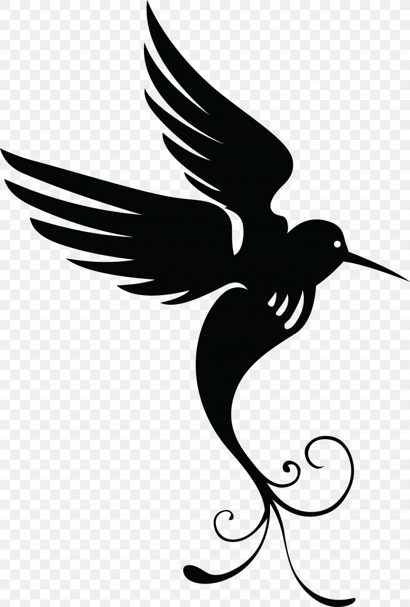 Hummingbird Silhouette Drawing, PNG, 4000x5930px, Hummingbird, Artwork, Beak, Bird, Black And White Download Free