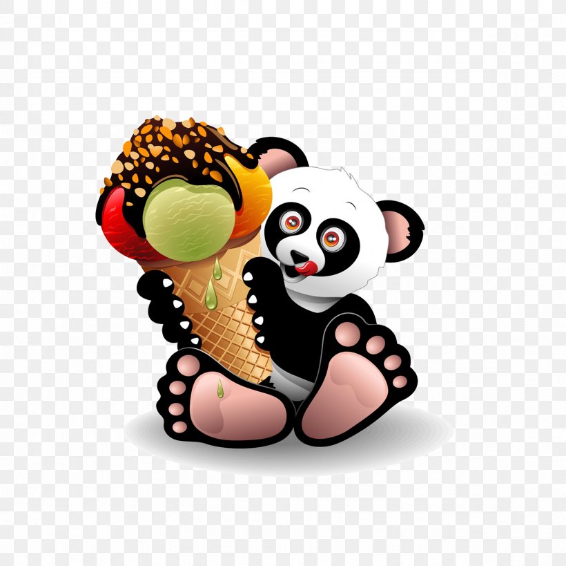 Ice Cream Cone Giant Panda Gelato, PNG, 2362x2362px, Ice Cream, Cartoon, Dessert, Food, Gelato Download Free