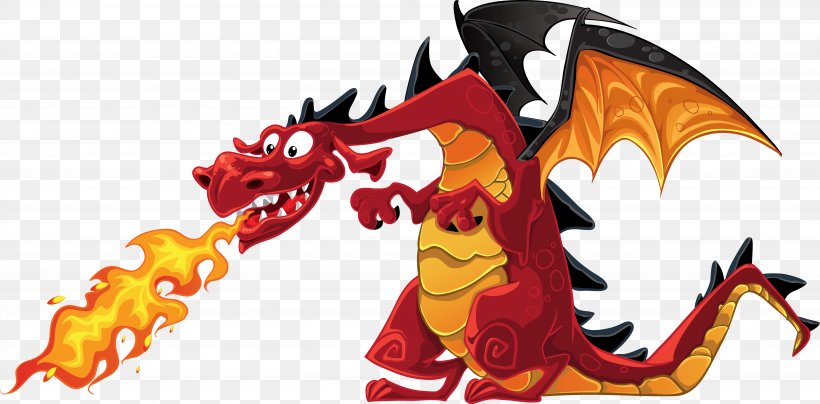 Dragon Fire Breathing Cartoon Clip Art, PNG, 5588x2755px, Dragon, Art, Cartoon, Demon, Fictional Character Download Free