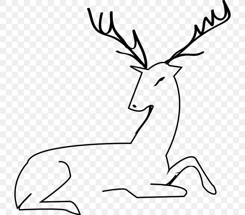 Reindeer Red Deer Moose Clip Art, PNG, 724x720px, Deer, Antler, Artwork, Black And White, Coloring Book Download Free