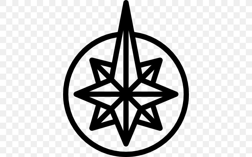 Pole Star North Compass Rose Navigation, PNG, 512x512px, Pole Star, Azimuth, Black And White, Compass, Compass Rose Download Free