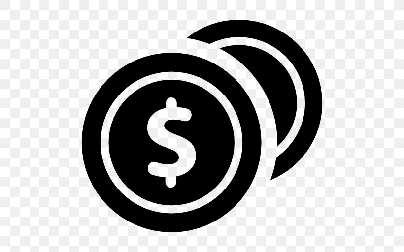 Dollar Coin Currency Symbol United States Dollar, PNG, 512x512px, Dollar Coin, Area, Bank, Black And White, Brand Download Free