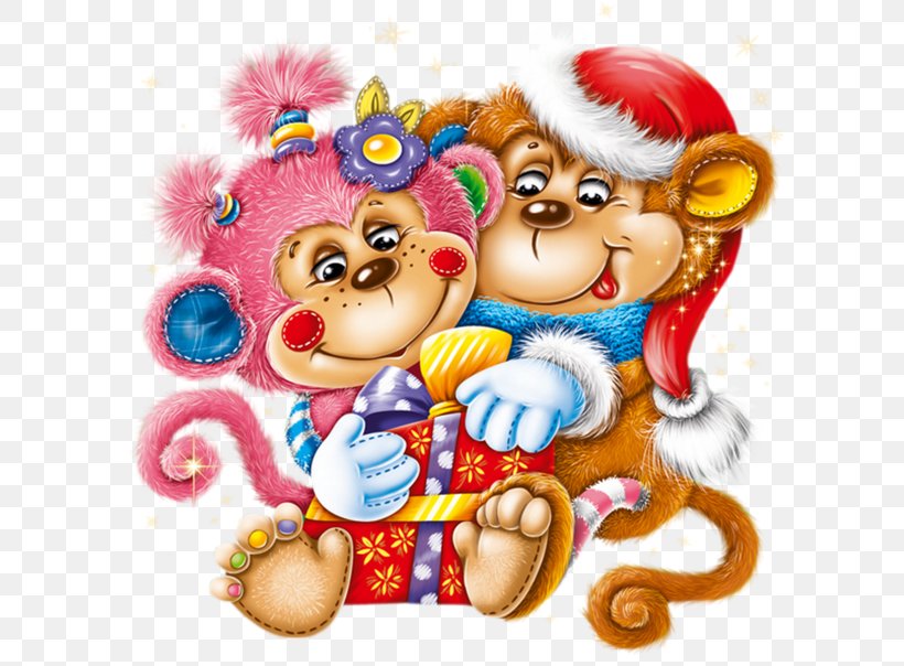 Monkey National Hugging Day Christmas Greeting & Note Cards Clip Art, PNG, 600x604px, Watercolor, Cartoon, Flower, Frame, Heart Download Free