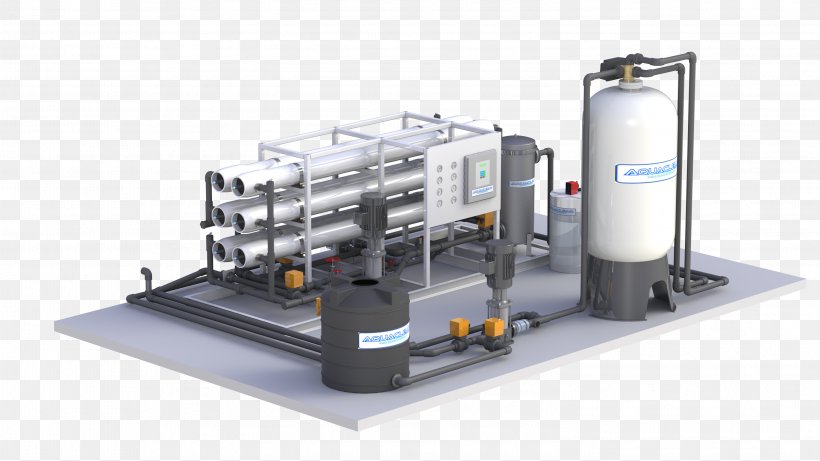 Water Treatment Reverse Osmosis Plant Sewage Treatment, PNG, 3001x1688px, Water Treatment, Cylinder, Engineering, Hardware, Industrial Wastewater Treatment Download Free