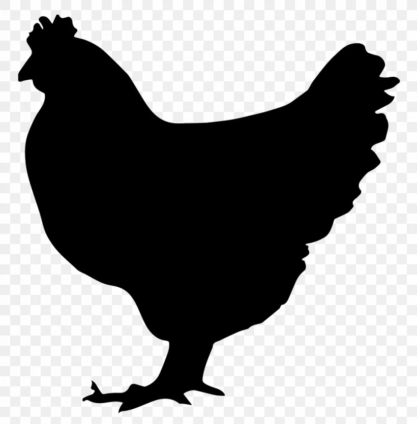 Chicken Rooster Hen Clip Art, PNG, 960x977px, Chicken, Beak, Bird, Black And White, Chicken As Food Download Free