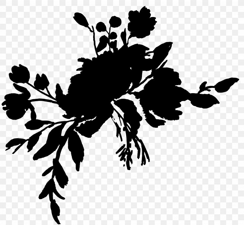 Tree Branch Silhouette, PNG, 4007x3695px, Flower, Blackandwhite, Branch, Cut Flowers, Floral Design Download Free