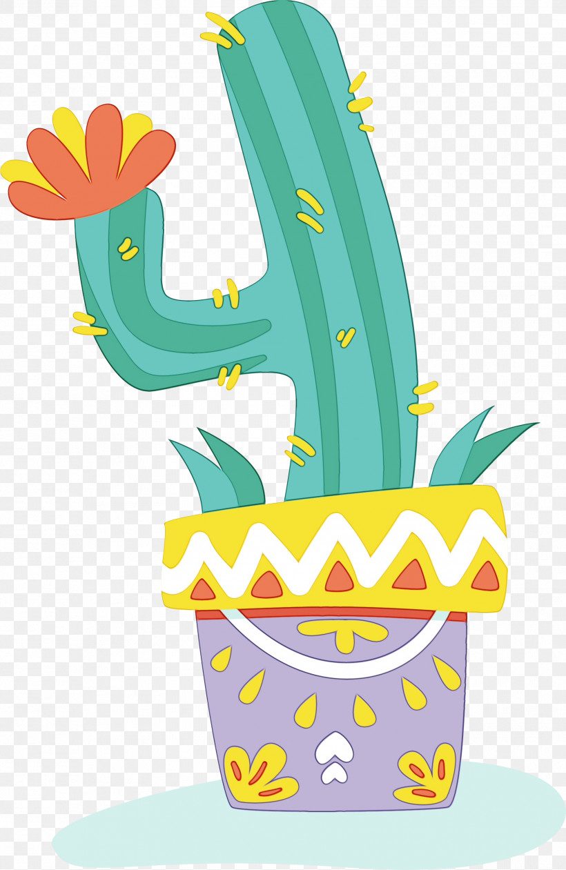 Cactus, PNG, 1807x2780px, Watercolor, Area, Cactus, Flower, Flowerpot Download Free