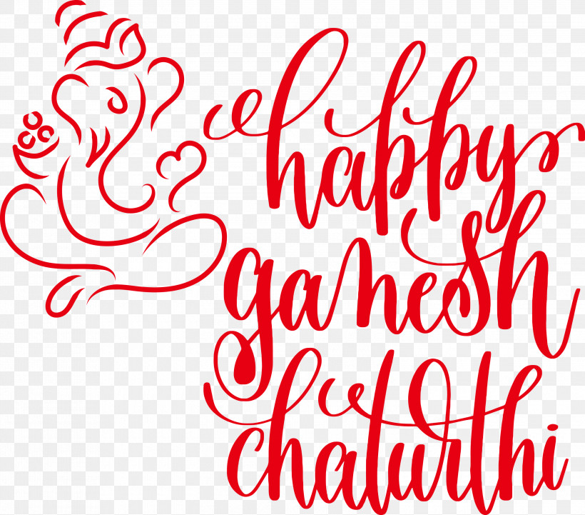 Happy Ganesh Chaturthi, PNG, 3000x2640px, Happy Ganesh Chaturthi, Bigstock, Calligraphy, Festival, Lettering Download Free