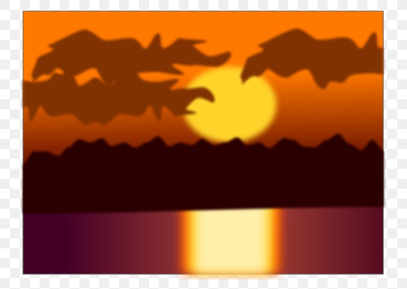 Sunset Desktop Wallpaper Clip Art, PNG, 800x582px, Sunset, Drawing, Heat, Orange, Royaltyfree Download Free