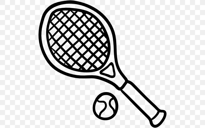 Racket Rakieta Tenisowa Tennis Shuttlecock Drawing, PNG, 512x512px, Racket, Badminton, Badmintonracket, Ball, Black And White Download Free