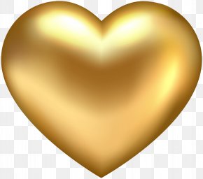 Golden Heart - Gold Heart Clip Art PNG