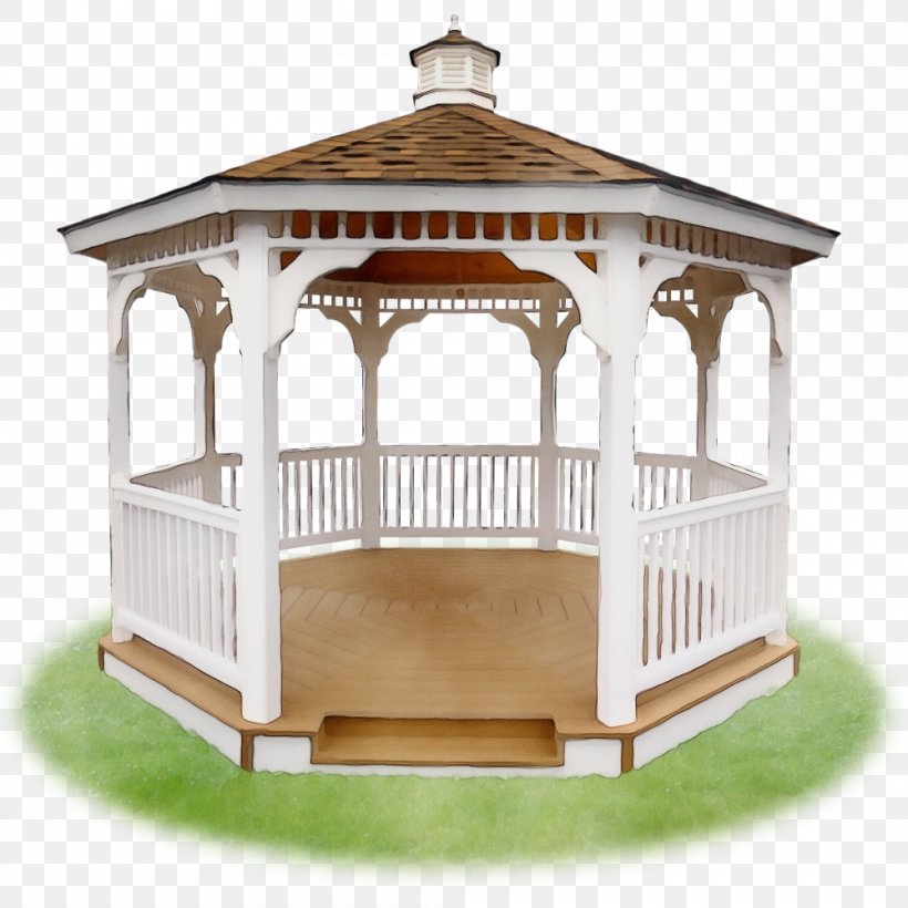 Gazebo Pavilion Roof Outdoor Structure Building, PNG, 1000x1000px, Watercolor, Building, Gazebo, House, Kiosk Download Free