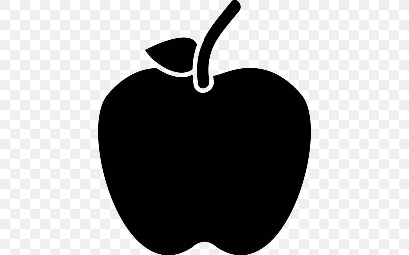 Animated Apple Download, PNG, 512x512px, Silhouette, Apple, Black, Blackandwhite, Drawing Download Free