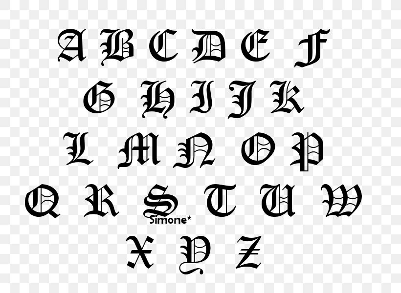 Old English Latin Alphabet Lettering, PNG, 800x600px, Alphabet, Area, Black, Black And White, Blackletter Download Free
