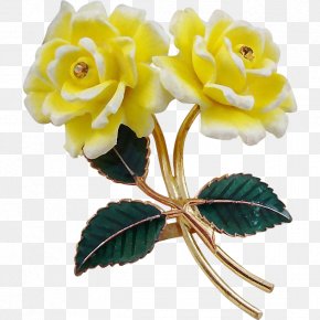 Retro Sunbeams With Yellow Stripes - Garden Roses Double Rose Brooch Yellow PNG