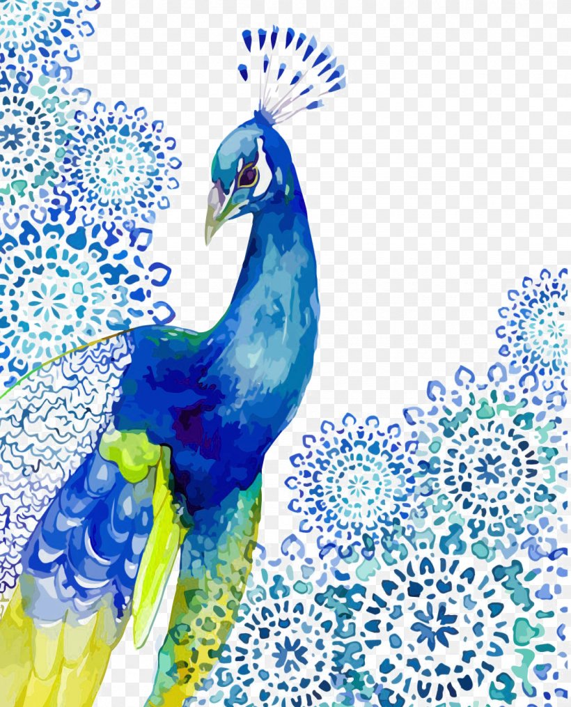 Watercolor Painting Peafowl Drawing Art, PNG, 1130x1400px, Watercolor Painting, Art, Beak, Bird, Blue Download Free