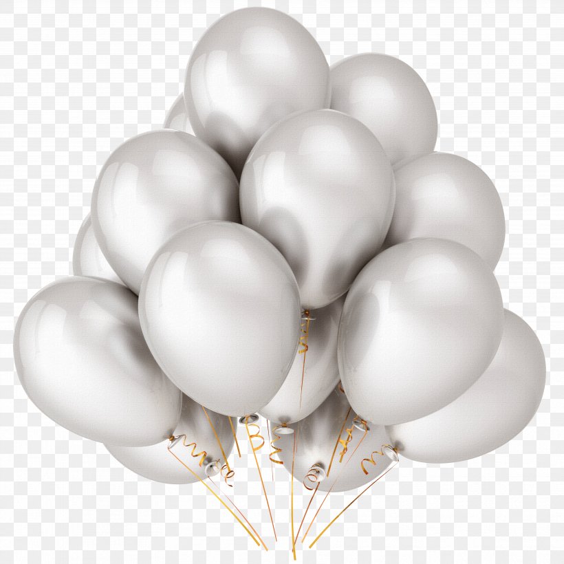 Balloon Metallic Color Silver Birthday Party, PNG, 3543x3543px, Balloon,  Birthday, Flower Bouquet, Gold, Hot Air Balloon