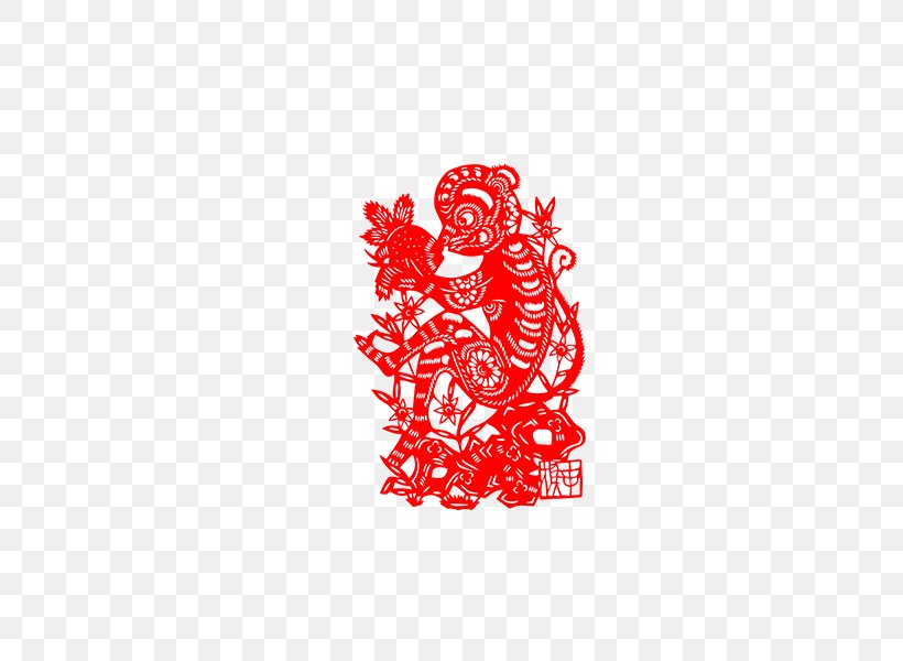 Papercutting Monkey, PNG, 600x600px, Papercutting, Chinese New Year, Designer, Geometric Shape, Heart Download Free