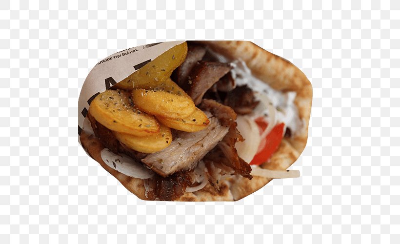 Gyro Potato Wedges Souvlaki Greek Cuisine Zorbasland, PNG, 500x500px, Gyro, Breakfast, Cooking, Cuisine, Dish Download Free