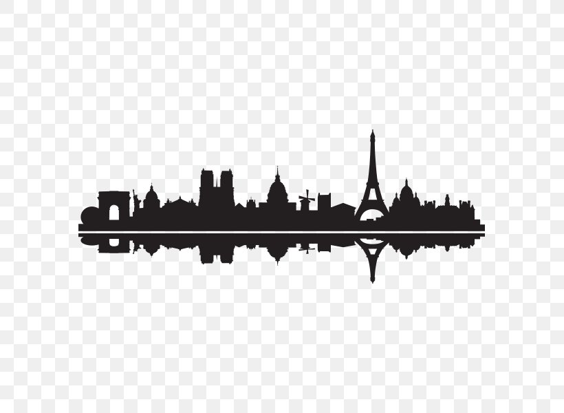 Paris Silhouette Drawing Poster Skyline, PNG, 600x600px, Paris, Black And White, Brand, Drawing, Monochrome Download Free