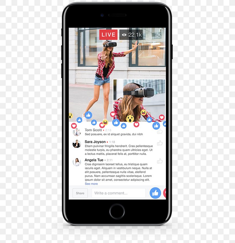 Smartphone Facebook Live Video Multimedia Mobile Phones, PNG, 560x850px, Smartphone, Advertising, Communication Device, Display Advertising, Electronic Device Download Free