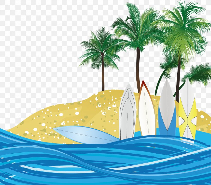 Arecaceae Poster Surfboard Beach, PNG, 1752x1537px, Arecaceae, Arecales, Art, Beach, Palm Tree Download Free