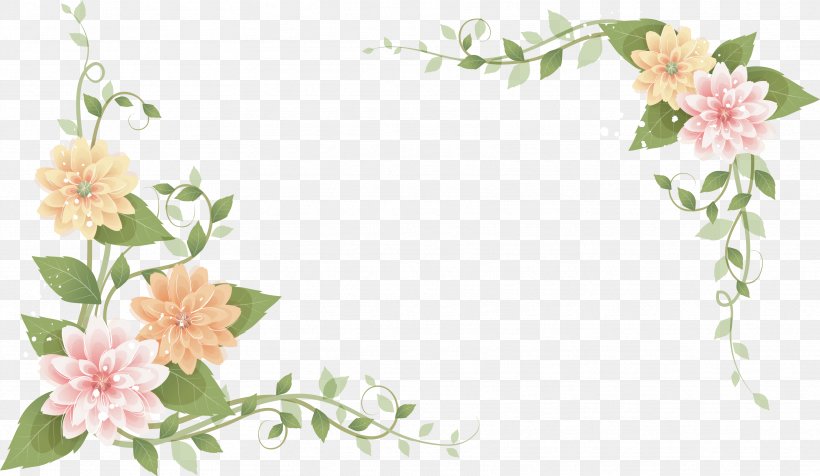 Picture Frames Floral Design Flower Decoupage, PNG, 3434x1994px, Picture Frames, Art, Blossom, Branch, Craft Download Free