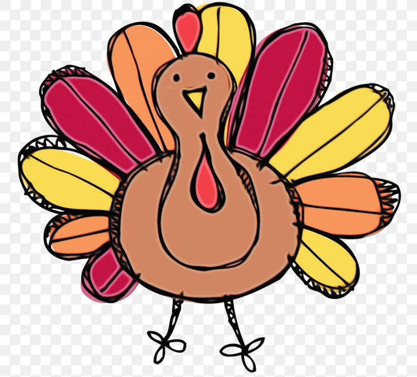 Thanksgiving Turkey Drawing, PNG, 768x743px, Watercolor, Bird, Cartoon