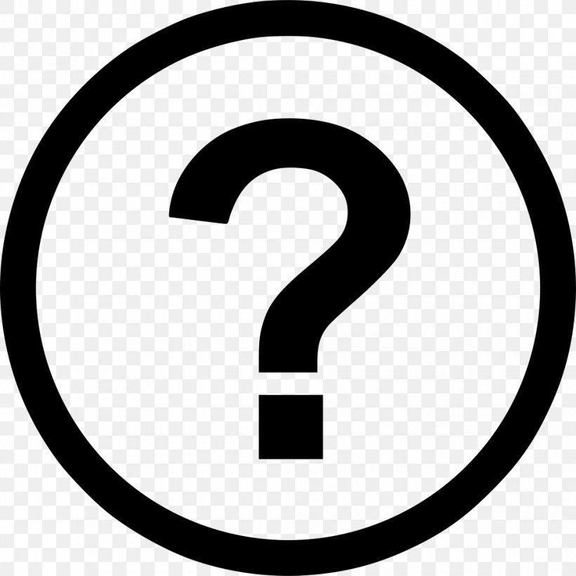 Question Mark Clip Art, PNG, 980x980px, Question Mark, Area, Black And White, Brand, Drawing Download Free