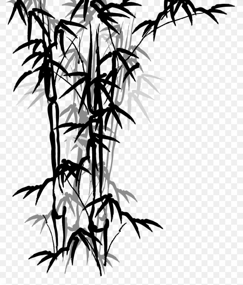Bamboo Painting Curtain Drawing, PNG, 960x1129px, Bamboo, Bamboo Painting, Black And White, Branch, Curtain Download Free