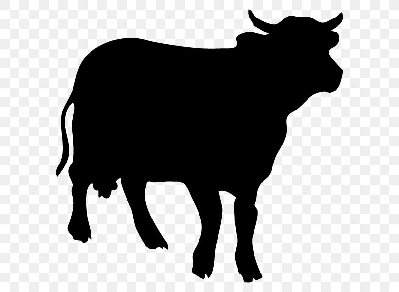 Angus Cattle Silhouette Royalty-free Clip Art, PNG, 600x600px, Angus Cattle, Art, Black, Black And White, Bull Download Free