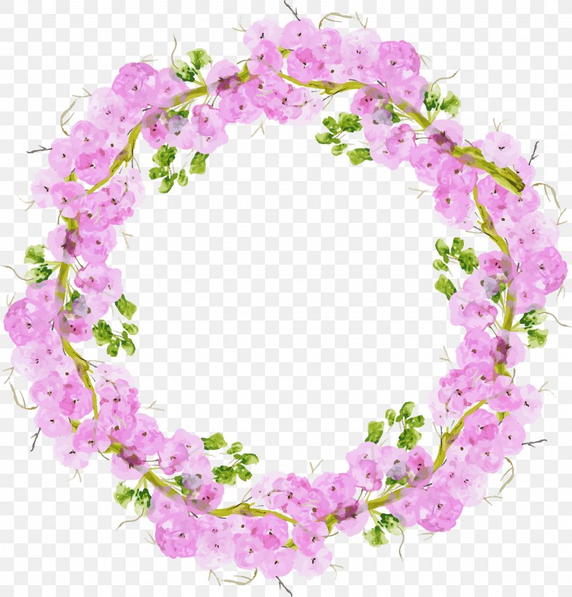 Floral Design Pink Wreath Watercolor Painting, PNG, 3385x3539px, Floral Design, Blossom, Drawing, Floristry, Flower Download Free