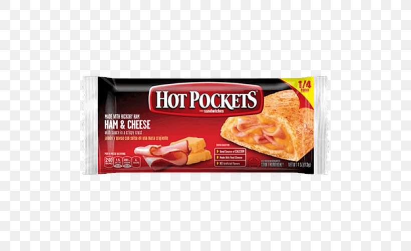 Hot Pockets Pizza Quesadilla Ham And Cheese Sandwich, PNG, 500x500px, Hot Pockets, Brand, Bread, Breakfast Sandwich, Cheese Download Free