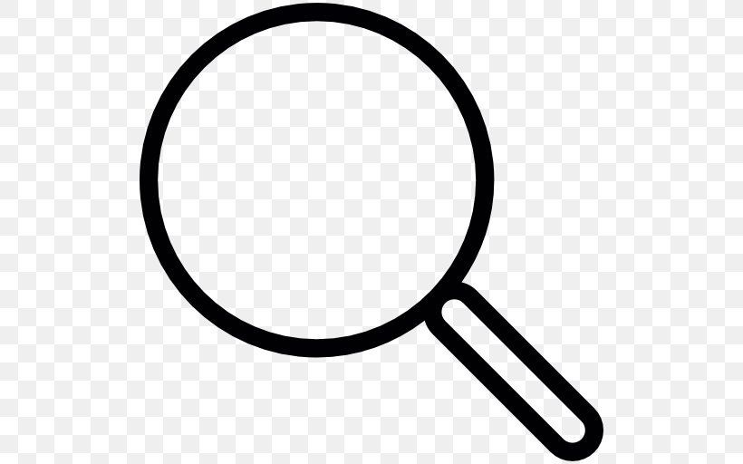 Magnifying Glass Download, PNG, 512x512px, Magnifying Glass, Area, Black And White, Broadcasting, Glass Download Free