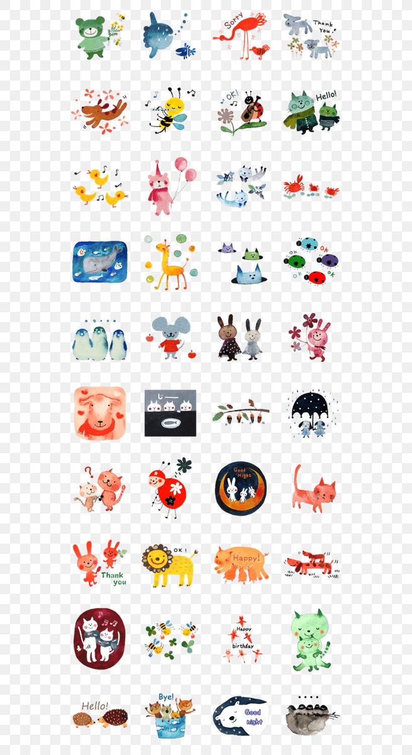 Animal Stickers NAVERまとめ LINE Pattern, PNG, 562x1500px, Sticker, Android, Animal Stickers, Decal, Label Download Free
