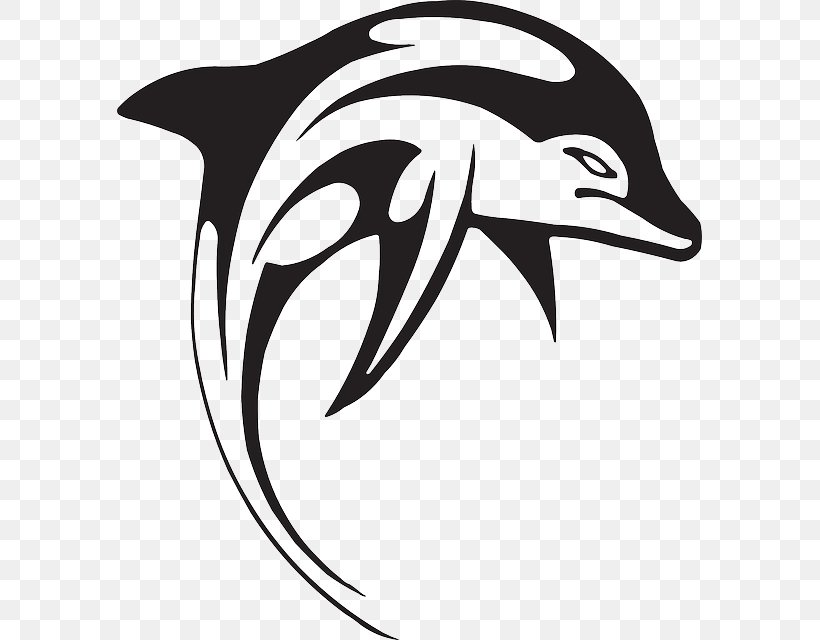 Dolphin Tattoo Clip Art, PNG, 585x640px, Dolphin, Animal, Artwork, Beak, Black And White Download Free