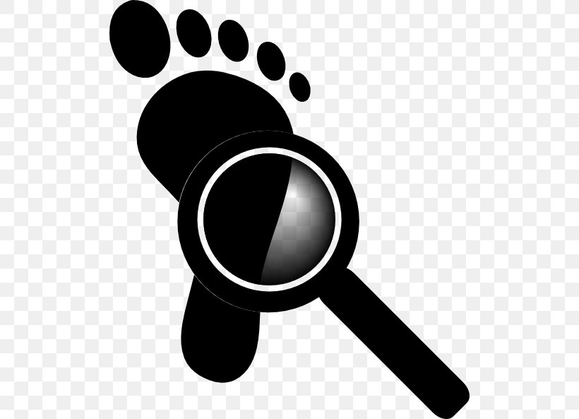 Footprint Magnifying Glass, PNG, 510x593px, Footprint, Black, Black And White, Color, Detective Download Free