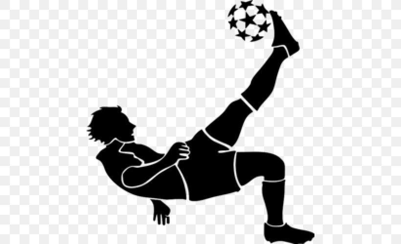 Football Player Soccer Kick Goal, PNG, 500x500px, Football Player, Artwork, Ball, Black, Black And White Download Free