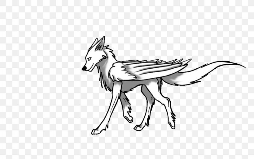 Dog Line Art Gray Wolf Cartoon Sketch, PNG, 1024x640px, Dog, Artwork, Black And White, Canidae, Carnivoran Download Free