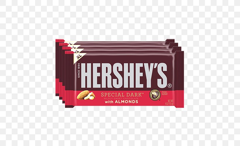 Hershey Bar Chocolate Bar Hershey's Special Dark The Hershey Company, PNG, 500x500px, Hershey Bar, Almond, Brand, Candy, Chocolate Download Free