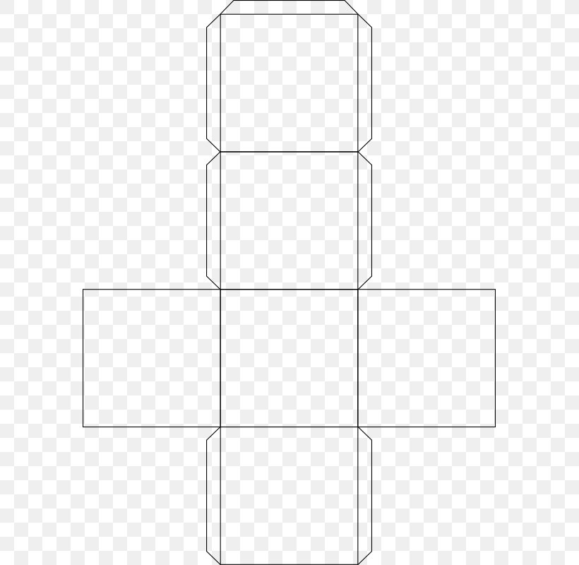 Paper Cube Geometry Clip Art, PNG, 585x800px, Paper, Area, Black And White, Coloring Book, Cube Download Free