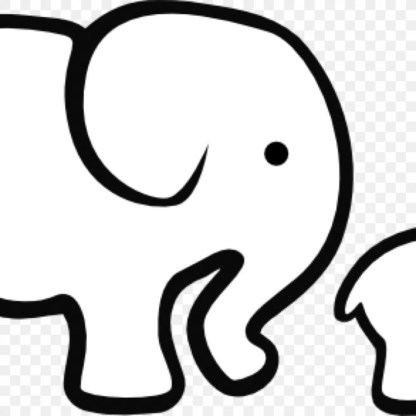 Clip Art Elephants Image Vector Graphics Illustration, PNG, 1024x1024px, Elephants, Black, Black And White, Computer, Cuteness Download Free