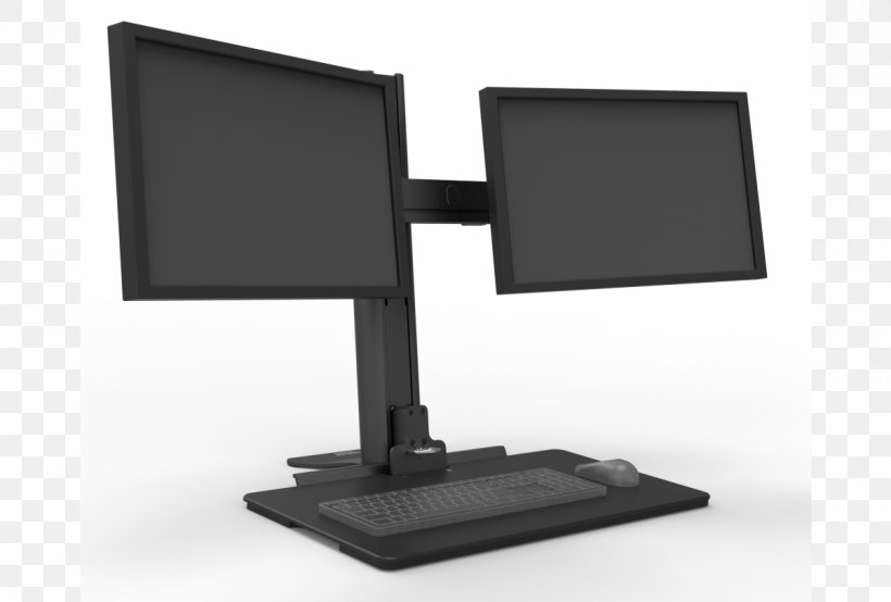 Sit-stand Desk Computer Monitors Workstation Point Of Sale, PNG, 1200x812px, Sitstand Desk, Computer Keyboard, Computer Monitor, Computer Monitor Accessory, Computer Monitors Download Free