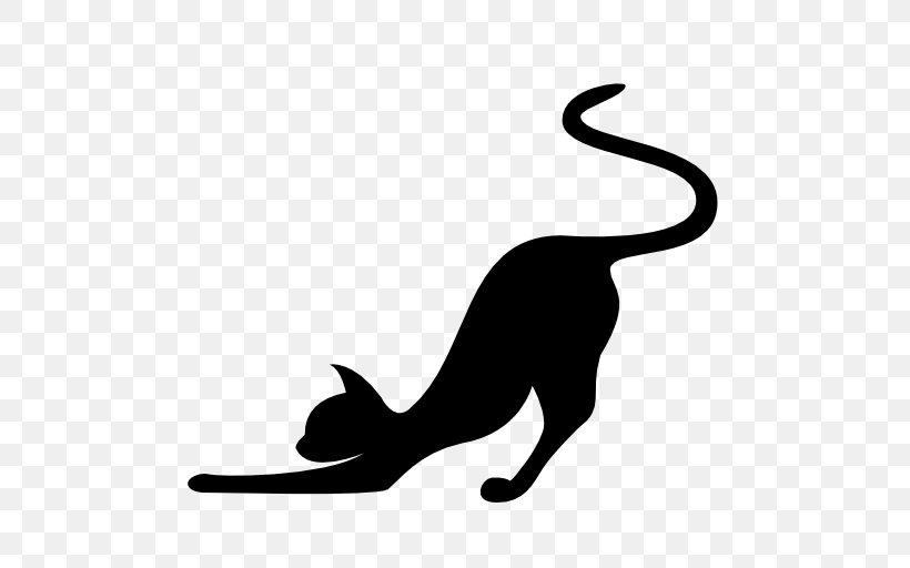 Cat Silhouette Stretching, PNG, 512x512px, Cat, Black, Black And White, Black Cat, Carnivoran Download Free