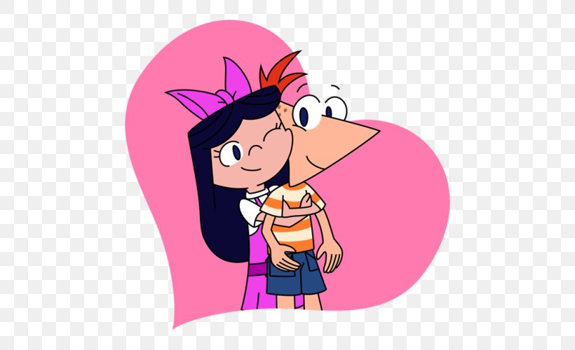 Phineas Flynn Isabella Garcia-Shapiro Trixie Tang Illustration Boy, PNG, 500x500px, Watercolor, Cartoon, Flower, Frame, Heart Download Free