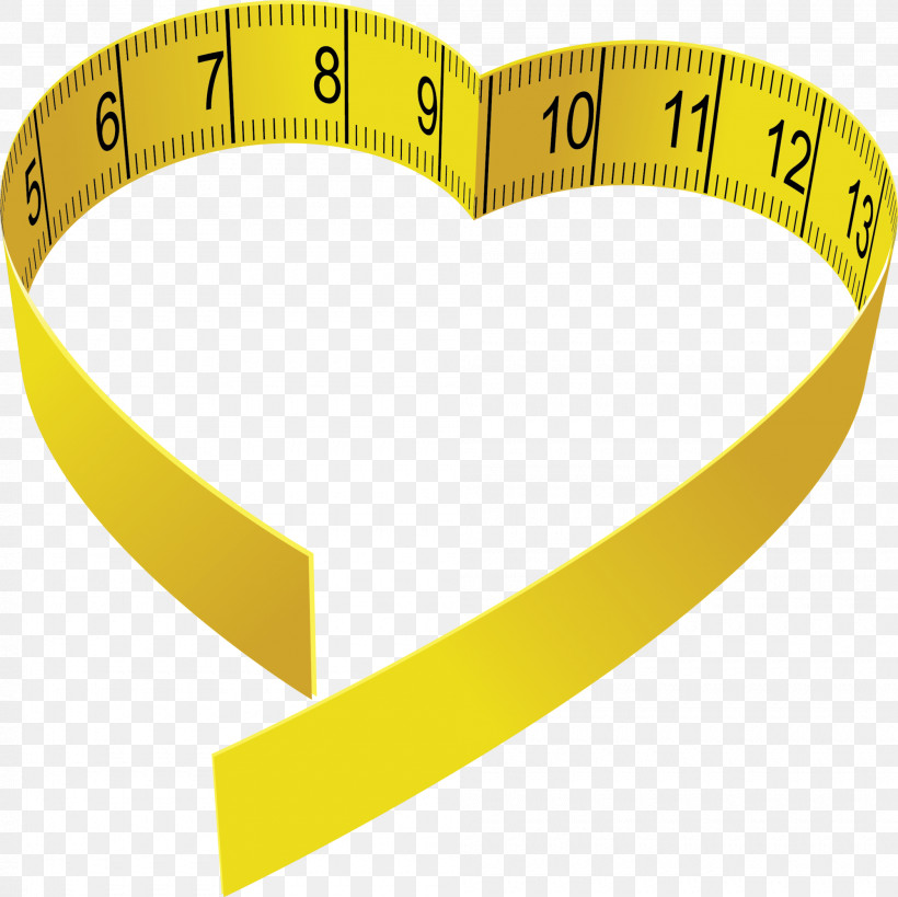 Tape Measure, PNG, 2000x1999px, Yellow, Circle, Heart, Line, Love Download Free