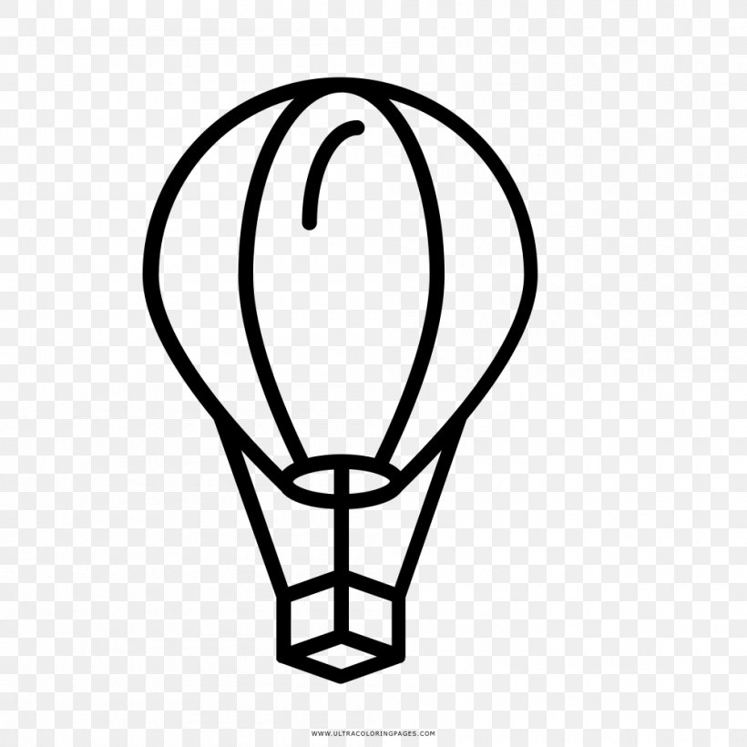 Hot Air Balloon Drawing Coloring Book Clip Art, PNG, 1000x1000px, Balloon, Adult, Aerostat, Artwork, Black Download Free
