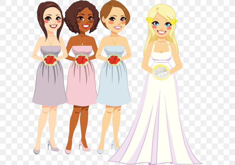 Bridesmaid Stock Photography Illustration, PNG, 600x575px, Watercolor, Cartoon, Flower, Frame, Heart Download Free