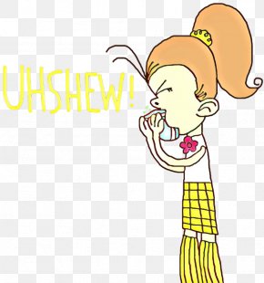 Happy Line Art - Sneeze Cartoon PNG