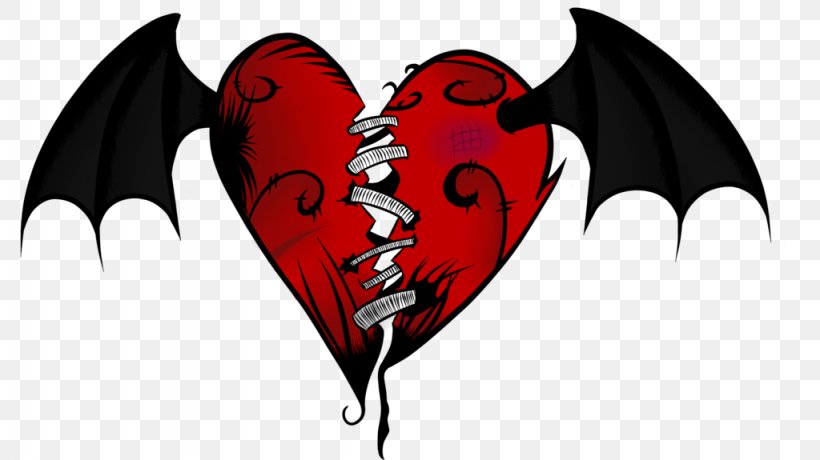 Demon Heart Vampire, PNG, 1024x575px, Watercolor, Cartoon, Flower, Frame, Heart Download Free